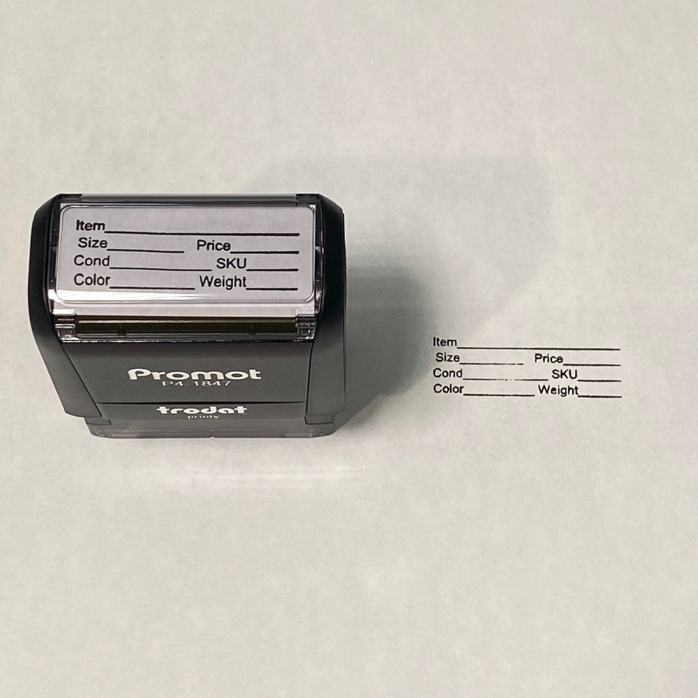Reseller Inventory Management Rubber Stamp‎ Reseller Tool Black EUC Self-Inking